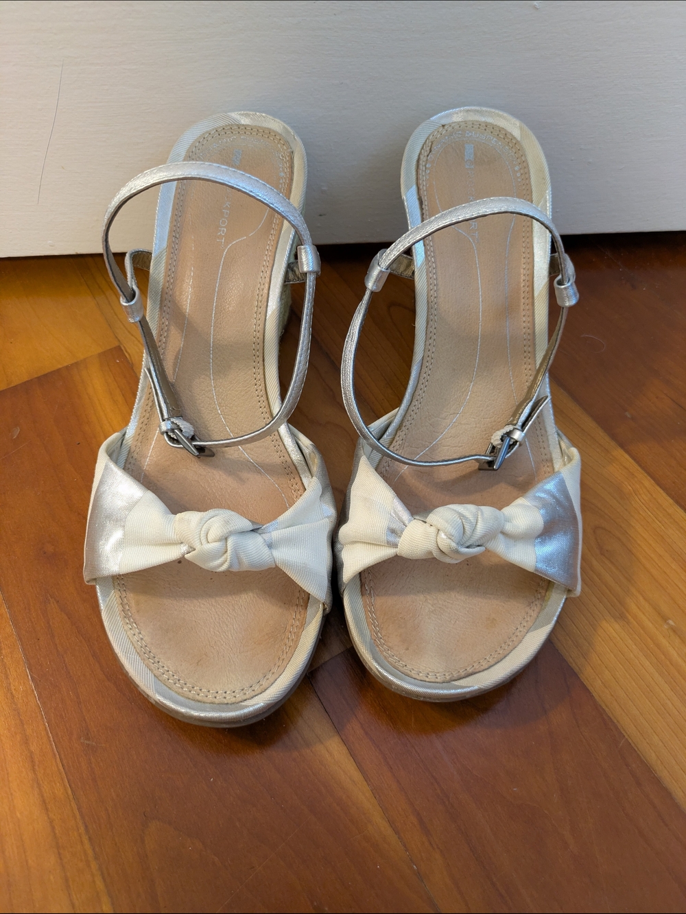 Rockport Cream Knot-Front Ankle-Strap Sandals